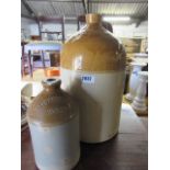 (2044) 2 earthenware wine jugs