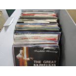 (4) Box containing approx. 100 records incl. Paul McCartney, Freddie Mercury, Whitney Houston, Kylie