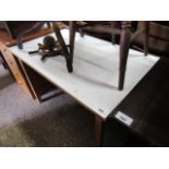 (2035) White top beech framed kitchen table