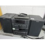 (2) Sony hifi system with speakers and remote