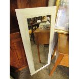 Rectangular white framed wall mirror