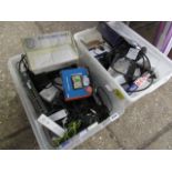 2 boxes of mixed electric items incl. Wii remote, Garmon satnav, BT hand phone, etc.