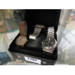 (2182) 2 Seiko watches with Tisso watch