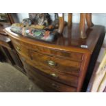 Bow front mahogany chest of 2 over 3 drawers