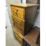 Modern pair of pine bedside cabinets