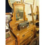 Satinwood dressing chest of 3 drawers with similar single drawer side table