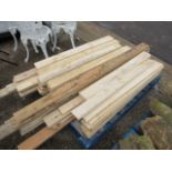 Pallet containing cut timber lengths