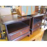 Pair of mahogany effect Stag single drawer bedsides
