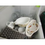 (2311) Crate containing Kitchenalia incl. utensils, glassware, ceramic pot, etc.