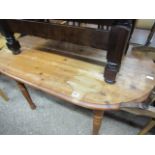 Pine dining table with radiused ends