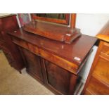 Mahogany and walnut 2 drawer cupboard