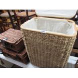 Laundry basket and 2 wicker baskets