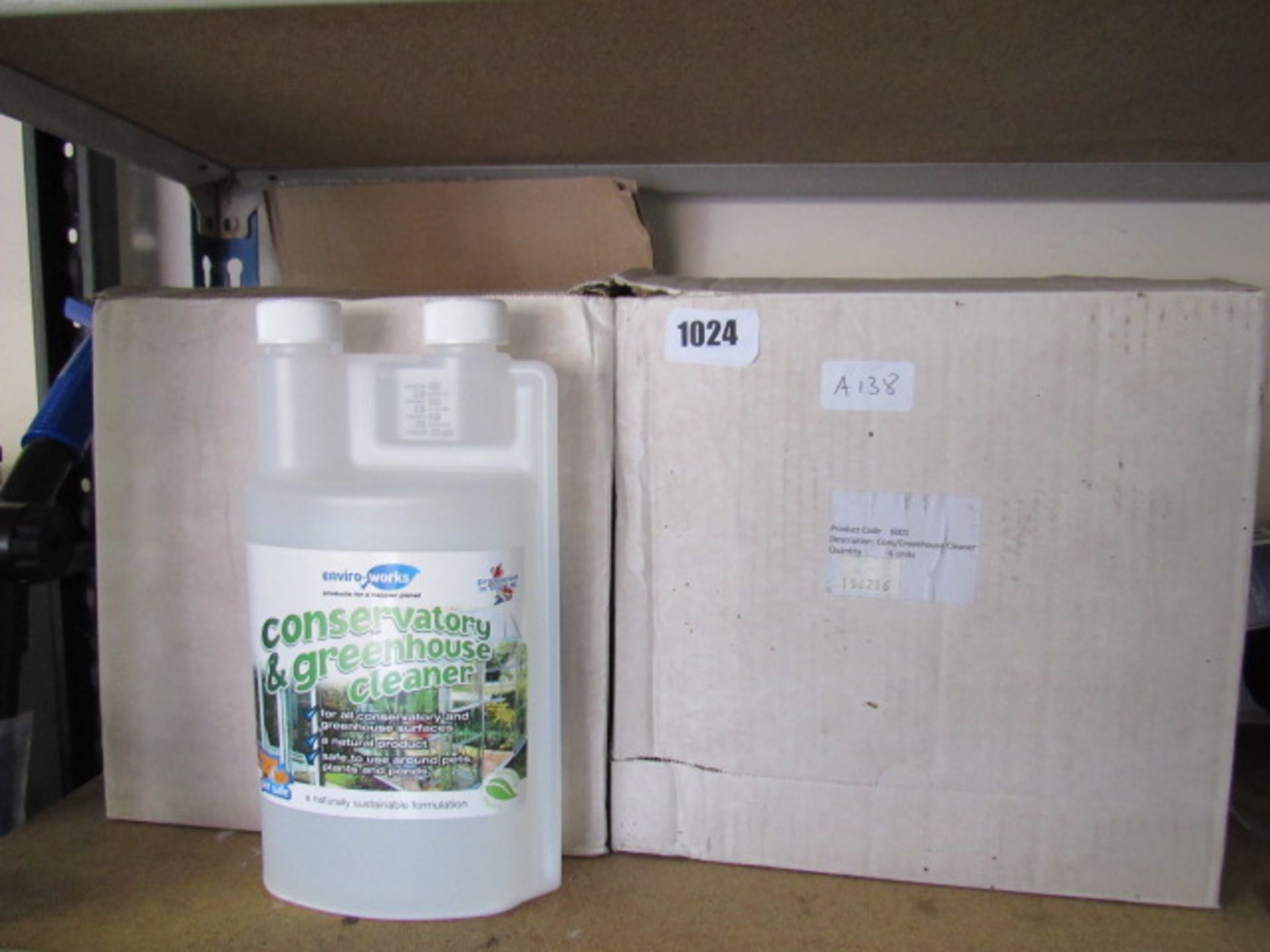 (1028) 2 boxes containing conservatory and greenhouse cleaner