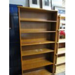 Mid century teak open front bookcase