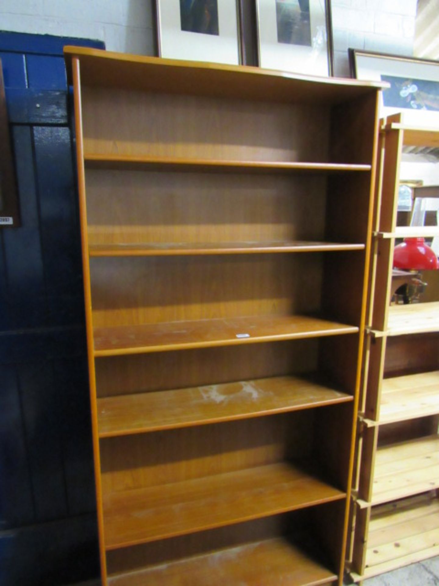 Mid century teak open front bookcase
