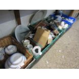 5 crates of mixed ceramics, glassware, metalwares, etc.