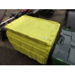 Stack of 6 yellow crates