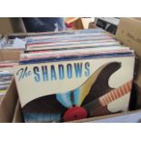 (8) Box containing 75+ records incl. The Shadows, Neil Diamond, Sting, Diana Ross, Abba, Michael