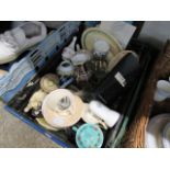 Crate of mixed ceramics and glassware