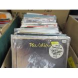 (3) Box containing 100+ records incl. Phil Collins, Depeche Mode, DR Hook, Tears for Fears, etc.