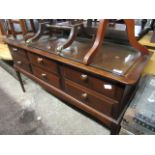 Mahogany effect Stag 6 drawer sideboard