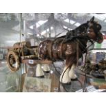 Ceramic Shire horse pulling cart