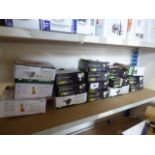 Shelf containing Luceco LED floodlights with PIR sensors
