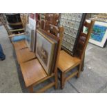 6 pine ladder back chairs