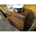 Mahogany inlaid bookcase with 2 drawers