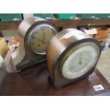 2 oak cased mantle clocks