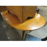 Teak oval extending dining table