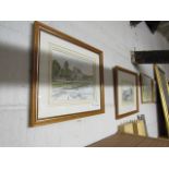 (2110) 6 various framed paintings and print