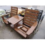 (1131) Wooden love seat