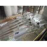 6 long stem decorative champagne glasses