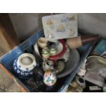 Crate of decorative china