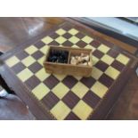 (2070) Wooden chess board and pieces