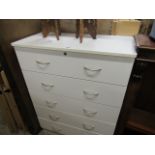 White chest of 5 drawers