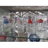 Collection of various glassware and beer mugs