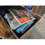 Box of various sporting books and ephemera