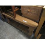 (2157) Pine coffee table with shelf below