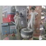 Lladro and Nao children ornaments, Jasper ware pots, and miniature Peter Rabbits