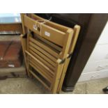 Pair of beech folding chairs