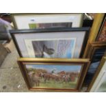 3 framed sporting pictures