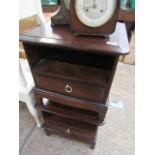 (2077) Pair of mahogany Stag style bedside cabinets