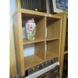 Beech effect cube shelf unit