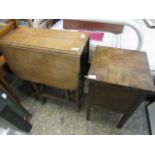 Oak small drop leaf gate leg table and oak lift top work box