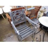 (1138) 3 metal outdoor garden chairs