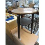 (2163) Copper top pub table with shelf under