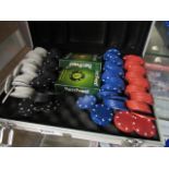 Set of poker chips and cards