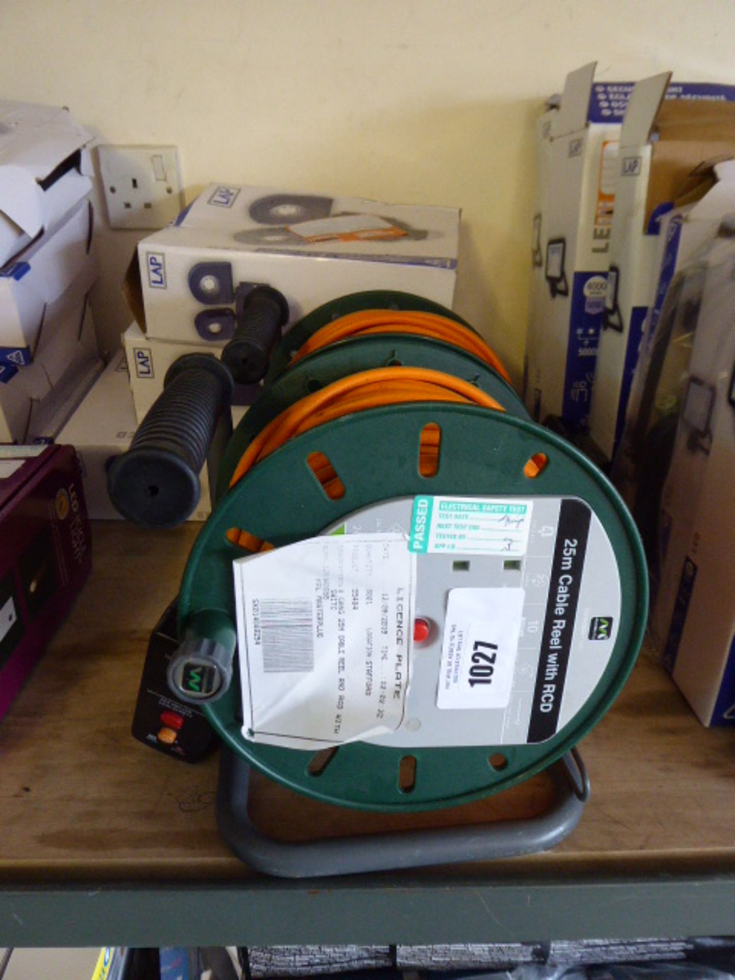 (3) 2 25m cable reels with RCD units